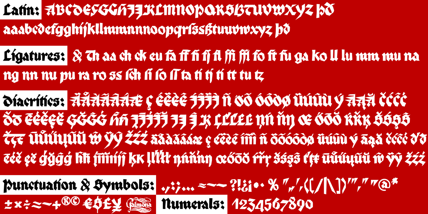 Palmona Plus Normal Font preview